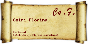 Csiri Florina névjegykártya